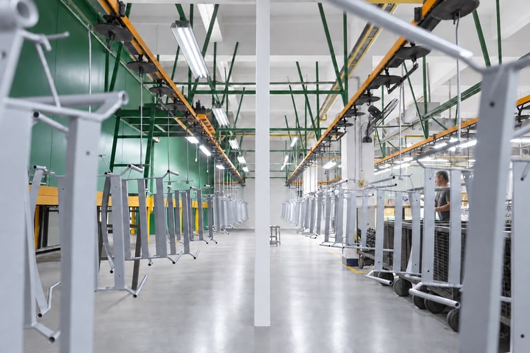 Overhead coating line