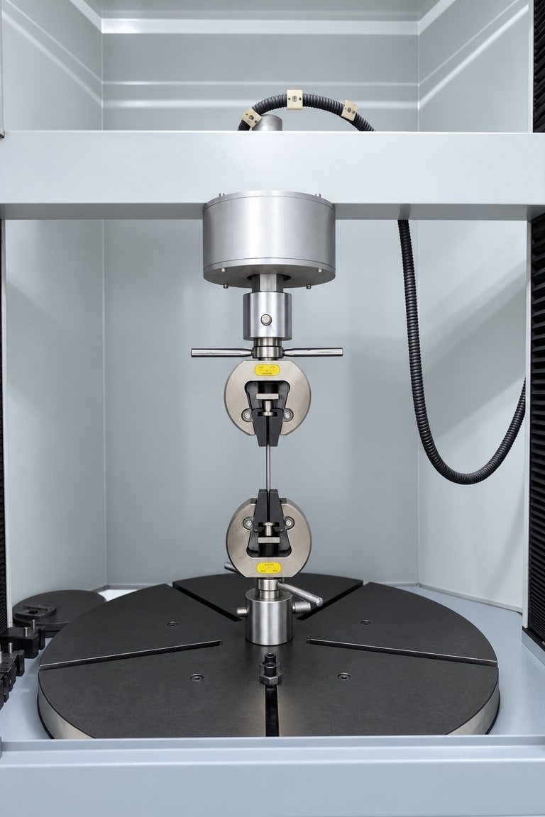 Specimen secured in tensile-test grips