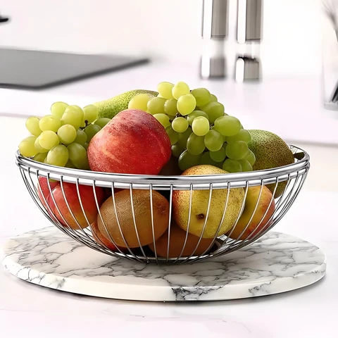 Mirror-Polished Stainless Fruit Basket