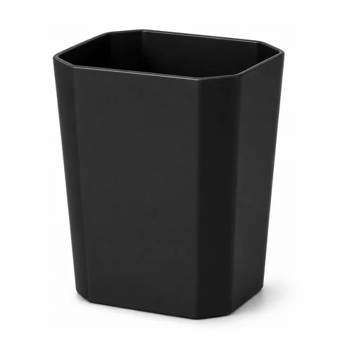 Square Matte-Black Waste Bin